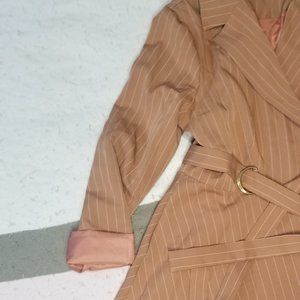 Pinstripe wrap dress